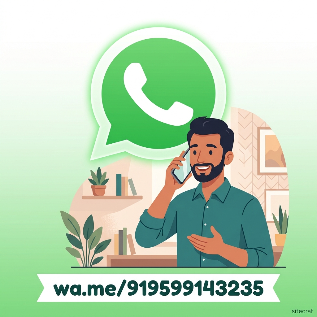 WhatsApp CTA: Friendly small business owner chatting on phone, inviting you to start a project